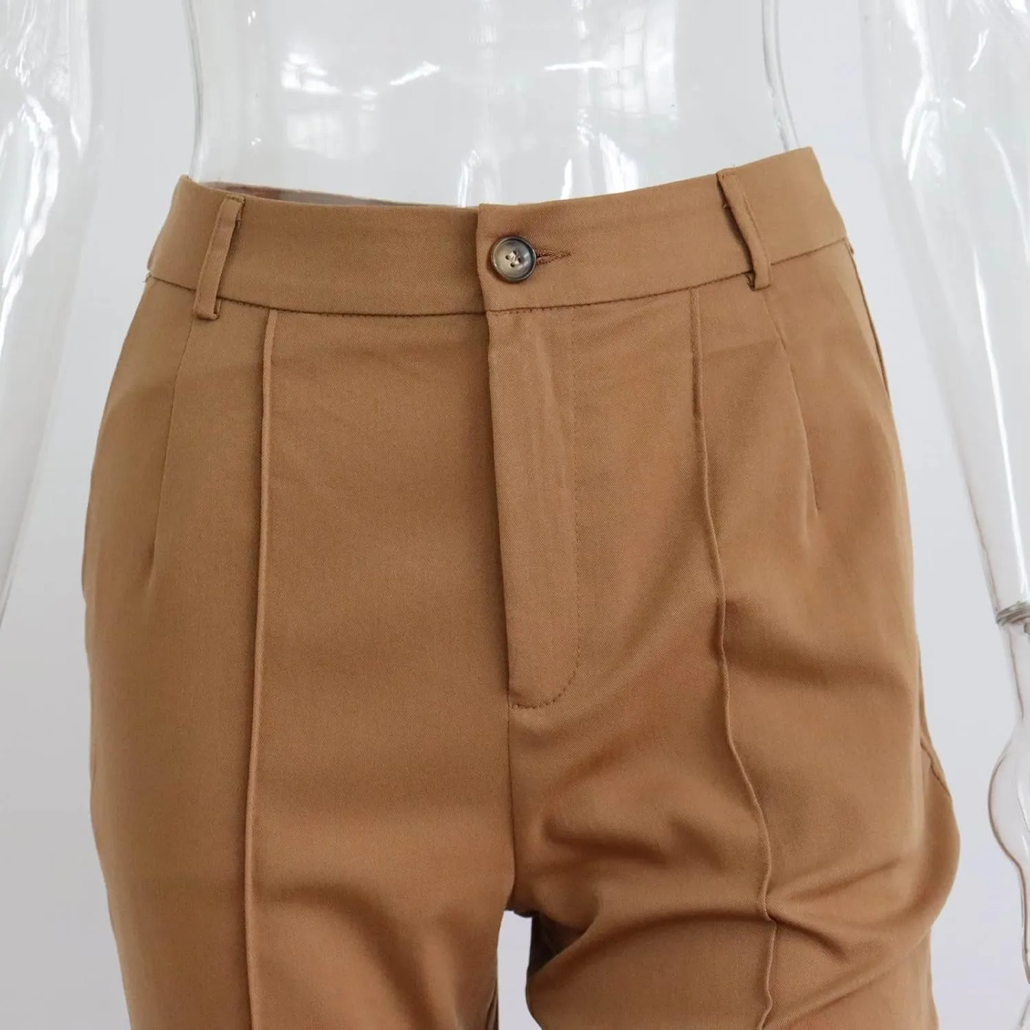 Office Flare Pants for Women Classic Formal Solid Ribbed Wide Leg High Waist Trousers Fashion Curvy Work Dressy Bootcut Pants