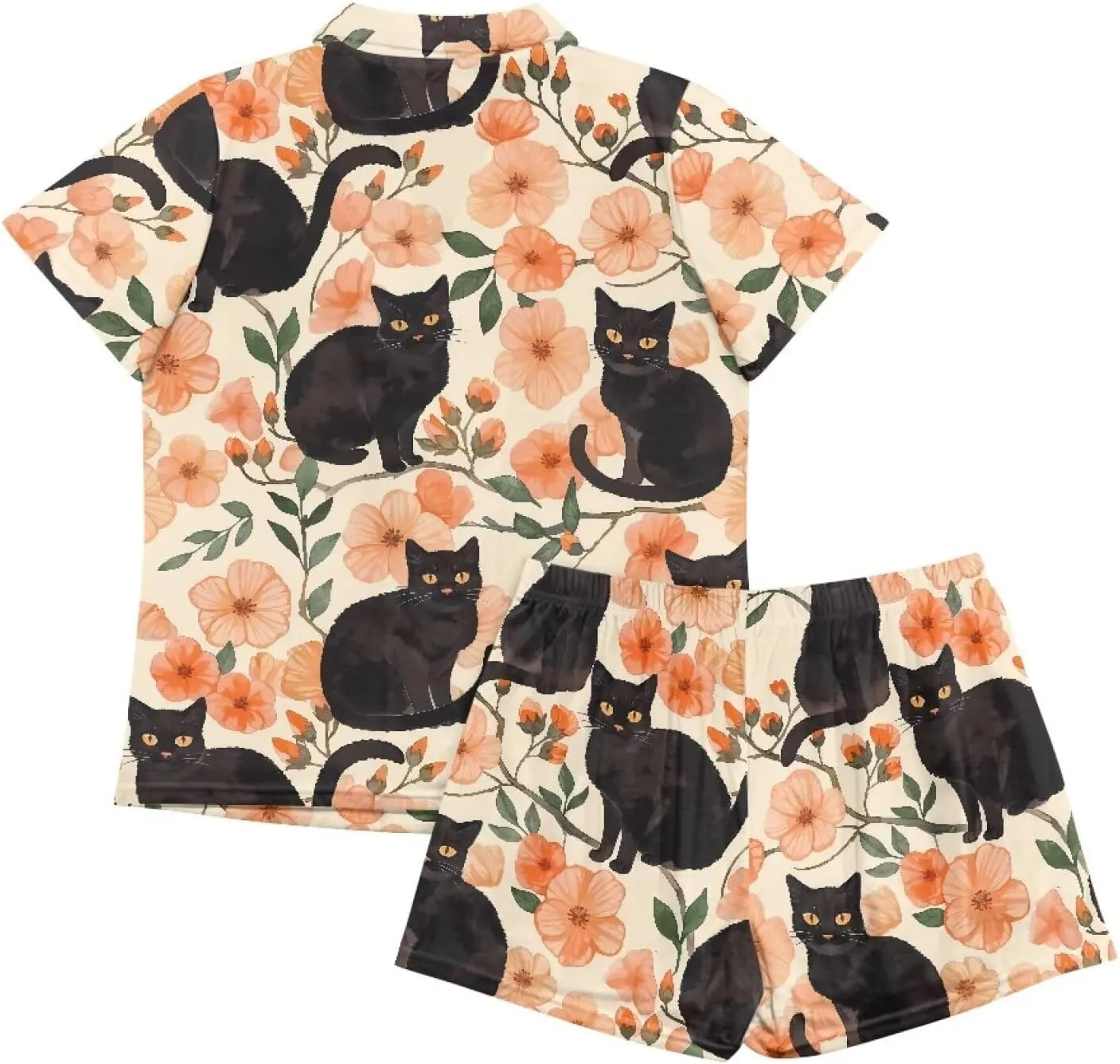Pajamas For Women Short Sleeve Button Down Pajamas PJ Set Comfortable Sleepwear with Pocket S-XXL
