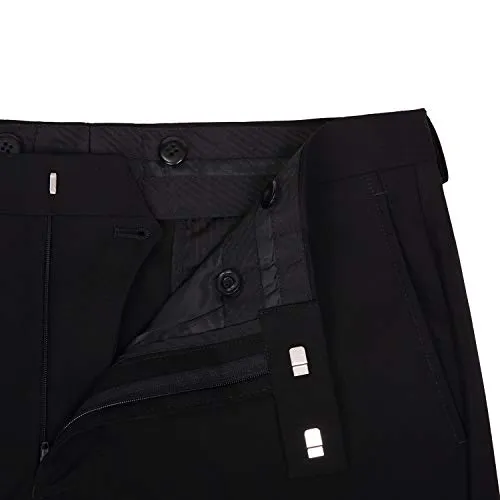 P&L Men's Suits 2-Piece Classic Fit Single Breasted 2 Buttons Blazer & Trousers Suit Black