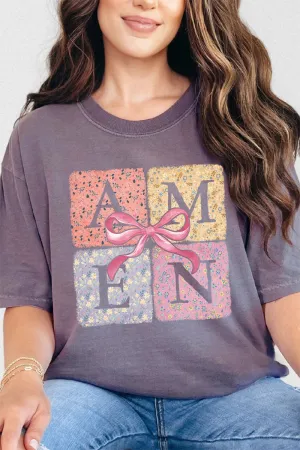 Patchwork Floral Amen Comfort Colors Adult Ring-Spun Cotton Tee