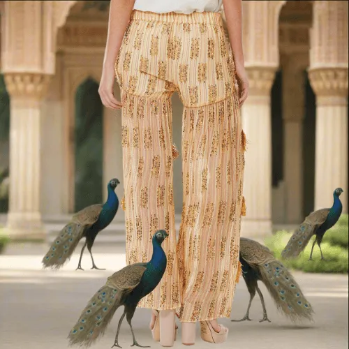 Peacock Inspired Hand Beaded Pants