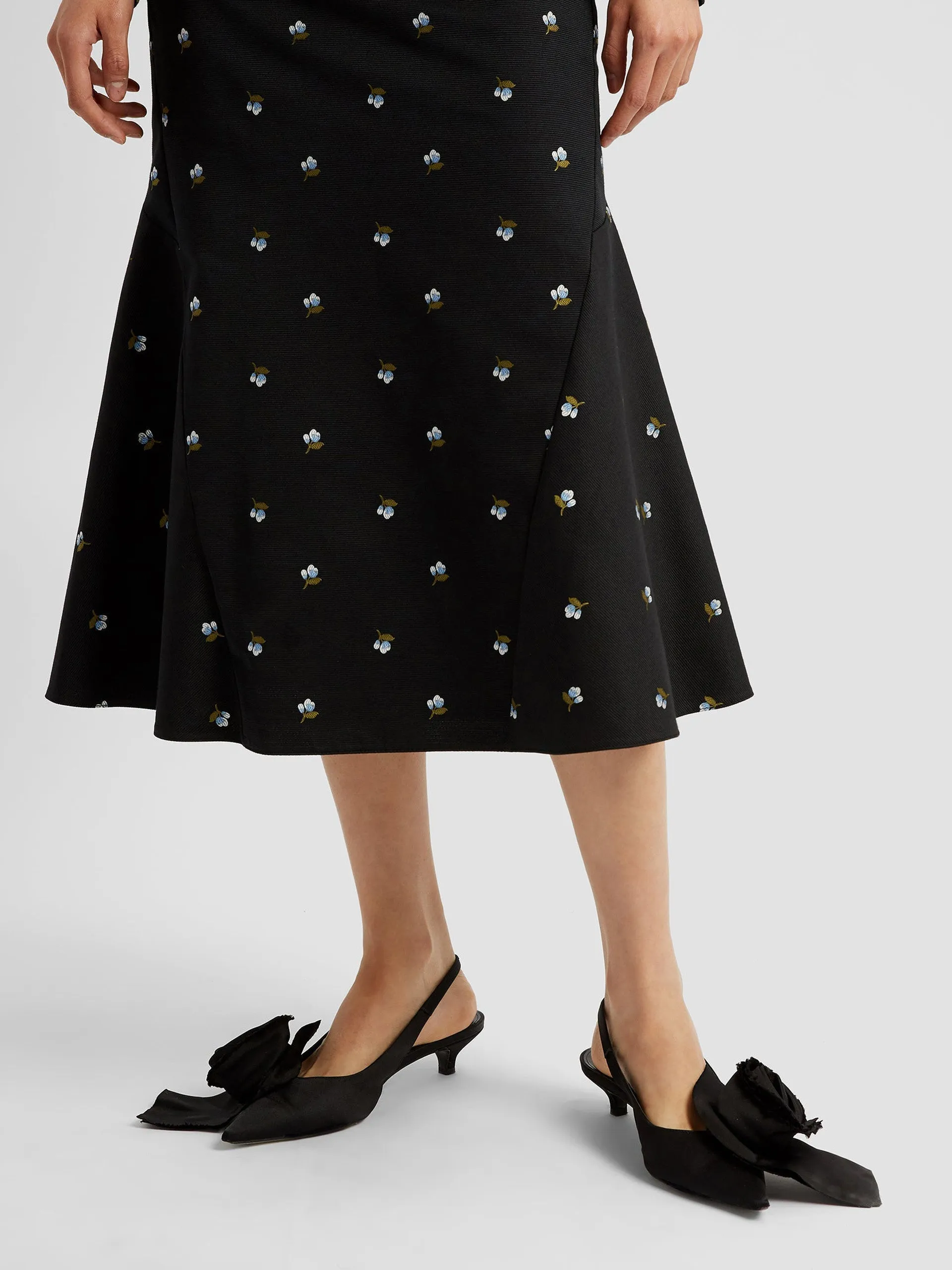 Pencil fit-flare skirt