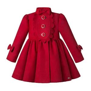 Pettigirl Girls Elegant Winter Red Trench Outerwear Overcoat Outfit Toddler Stylish Casual Warm Coat Fall