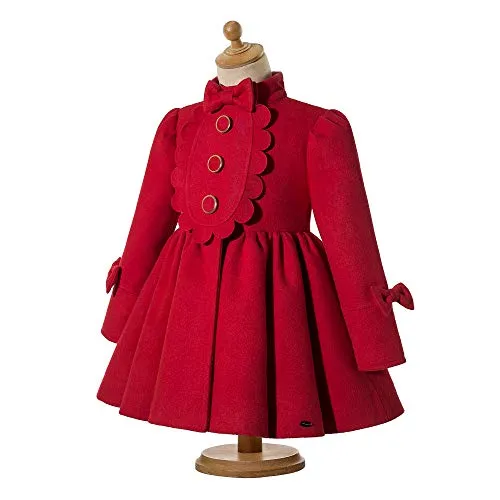 Pettigirl Girls Elegant Winter Red Trench Outerwear Overcoat Outfit Toddler Stylish Casual Warm Coat Fall
