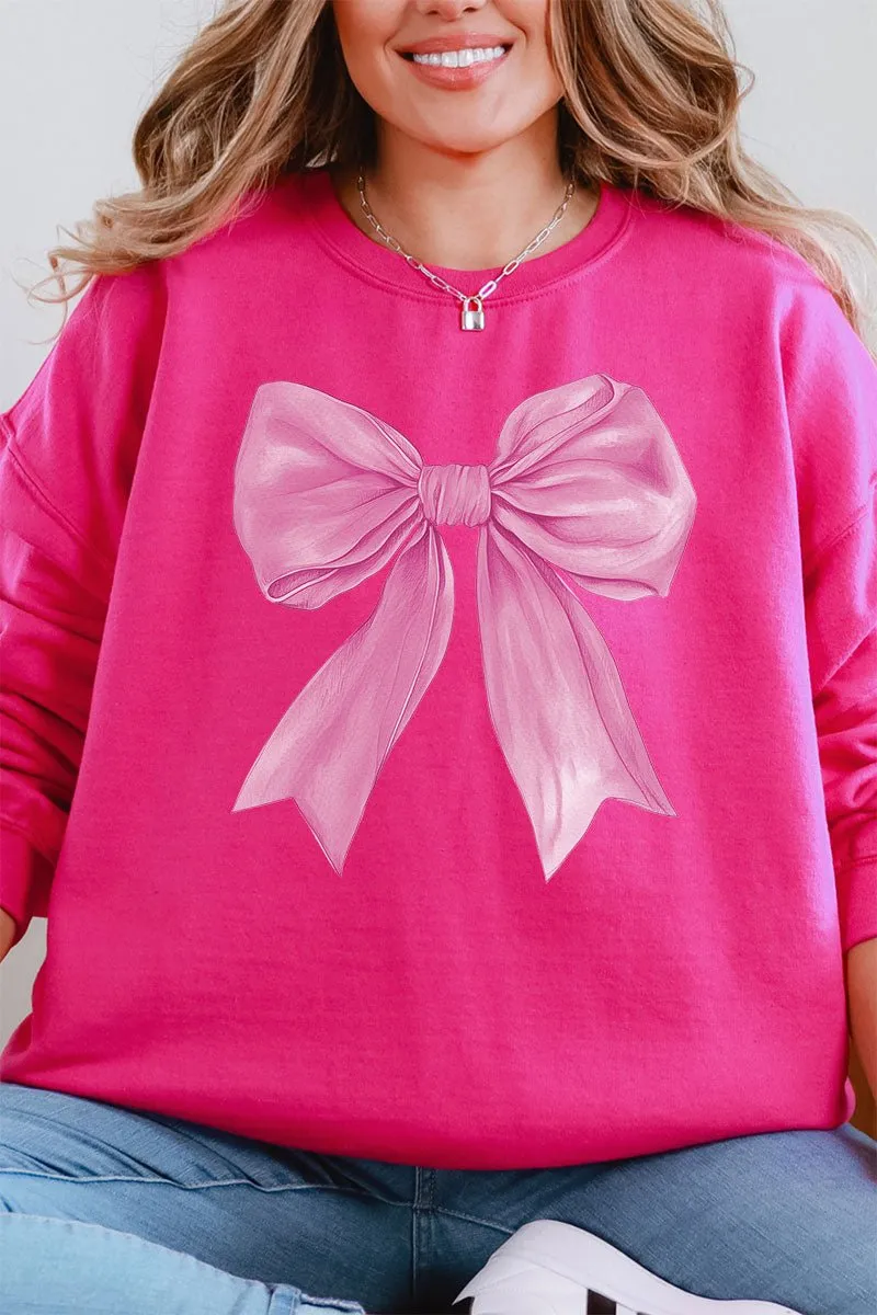 Pink Watercolor Bow Unisex NuBlend Crew Sweatshirt