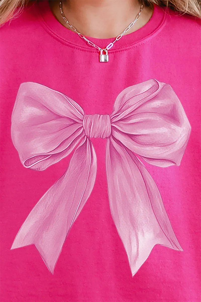 Pink Watercolor Bow Unisex NuBlend Crew Sweatshirt