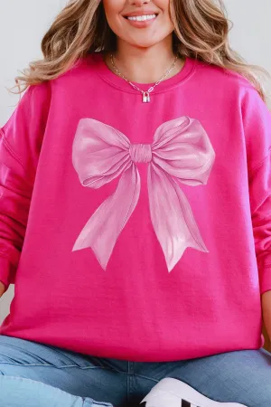 Pink Watercolor Bow Unisex NuBlend Crew Sweatshirt