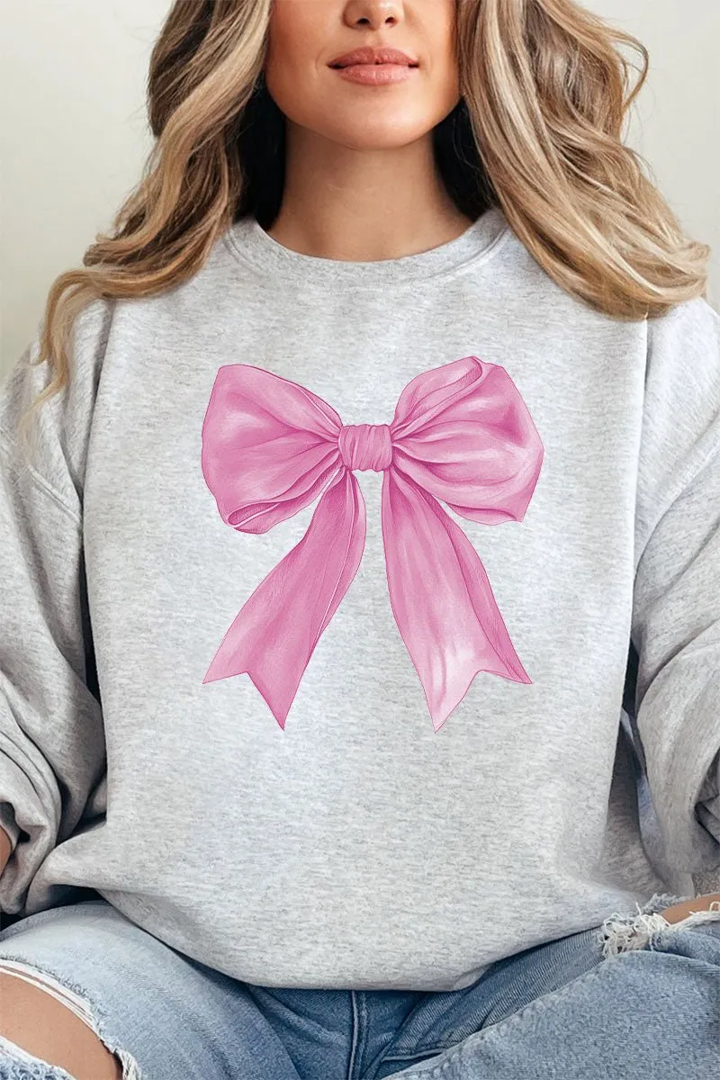 Pink Watercolor Bow Unisex NuBlend Crew Sweatshirt