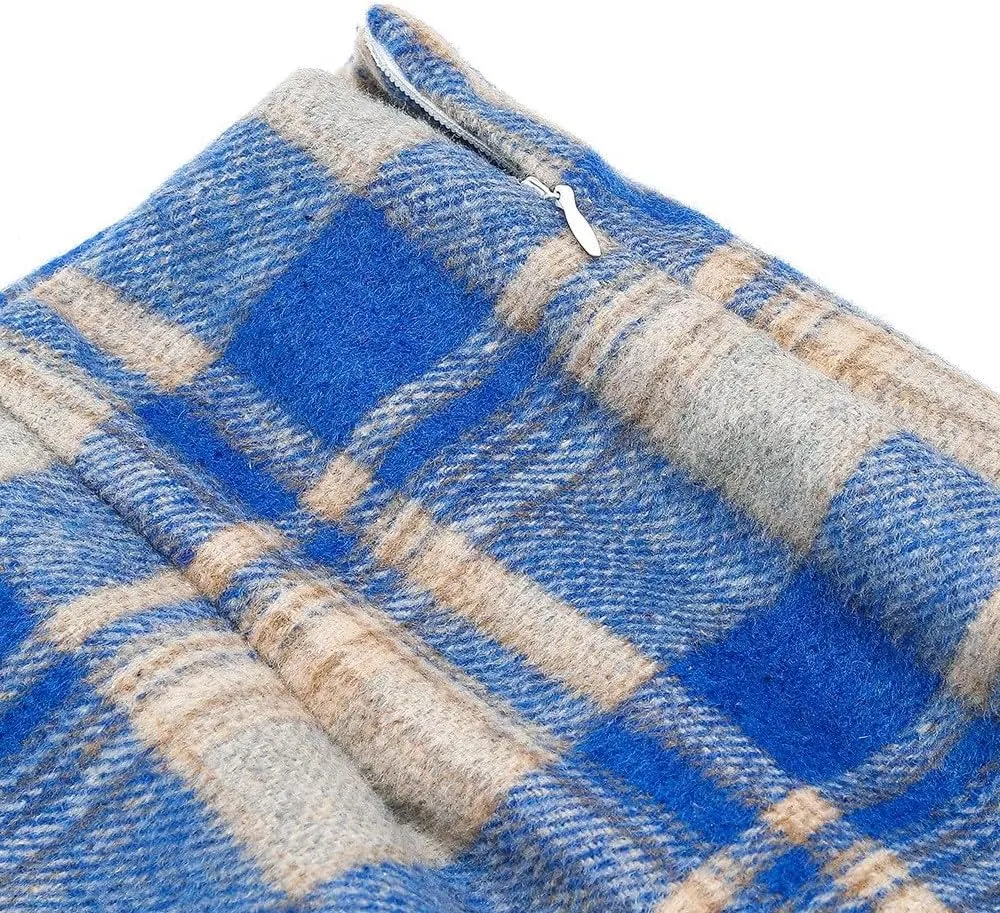Plaid Skirts for Women Mini Skirts High Waisted Short Wool Skirts A Line Knee Length Pencil Skirt