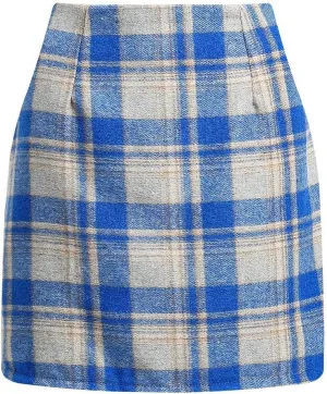 Plaid Skirts for Women Mini Skirts High Waisted Short Wool Skirts A Line Knee Length Pencil Skirt