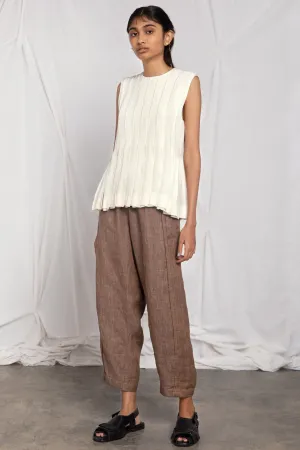 Pleated silk top