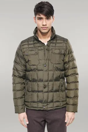 Quilted Green Men Winter Coat - Wessi