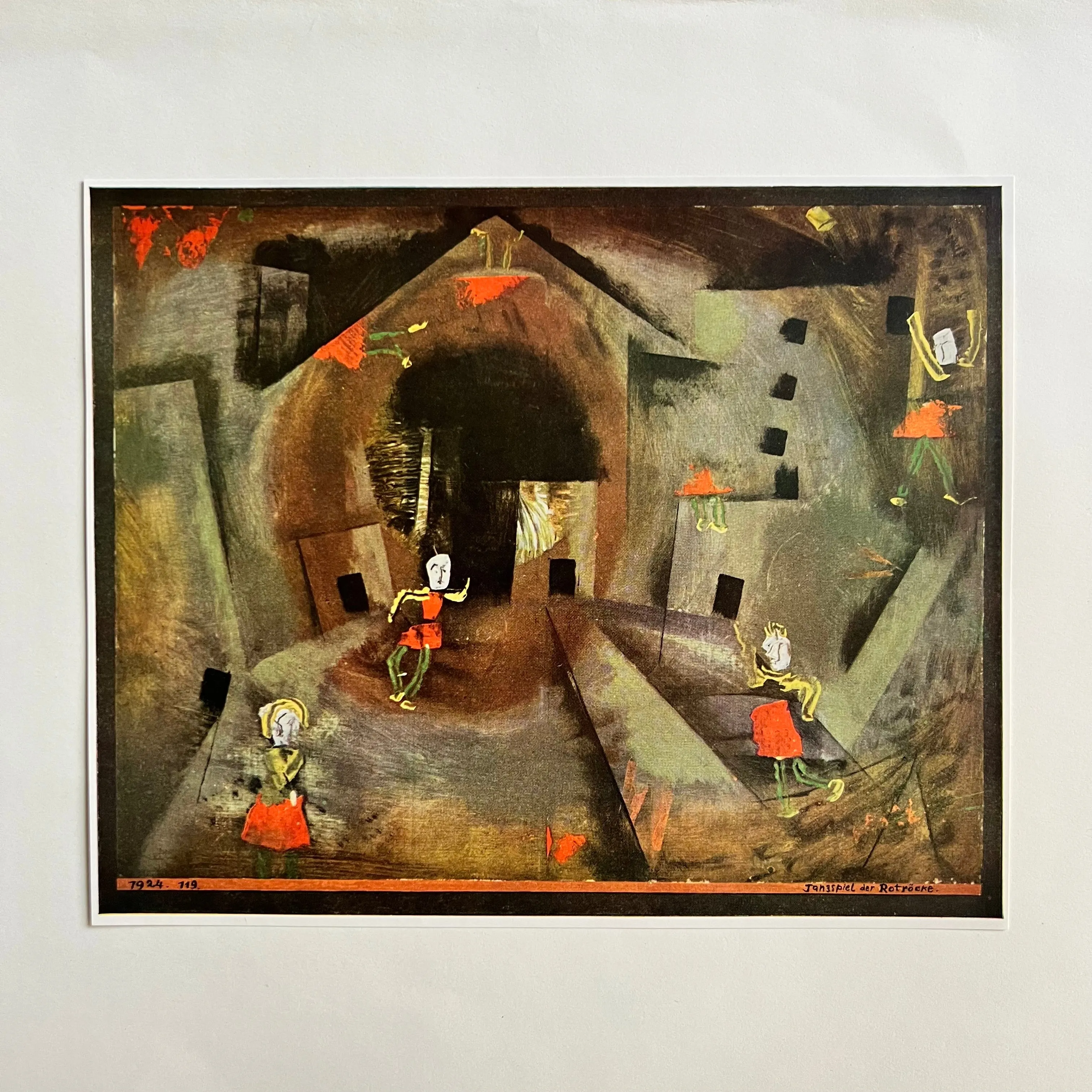 Rare Vintage 1955 Klee "Dance of the Red Skirts" Offset Lithograph