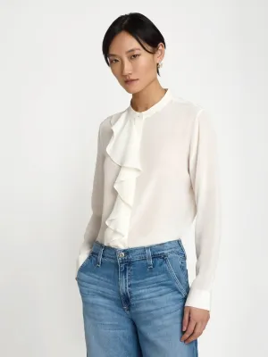 Ruffled silk blouse