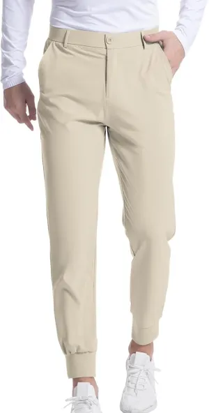SGASY Men's Golf Joggers Pants with Pockets Slim Fit Stretch Sweatpants Running Travel Dress Work Pants for Men