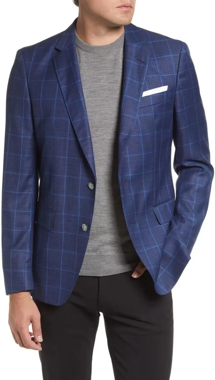 SHUZHXLZANGY Mens Plaid Blazer 2 Button Slim Fit Jacket Sport Coats Casual Blazer for Men Wedding Prom Party