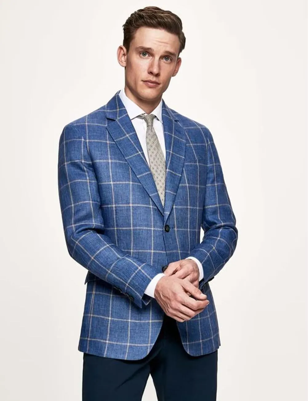 SHUZHXLZANGY Mens Plaid Blazer 2 Button Slim Fit Jacket Sport Coats Casual Blazer for Men Wedding Prom Party