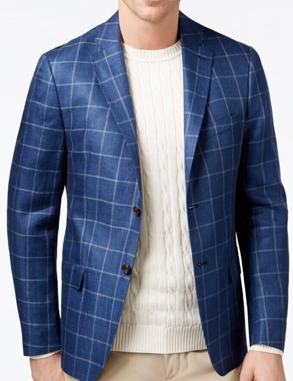 SHUZHXLZANGY Mens Plaid Blazer 2 Button Slim Fit Jacket Sport Coats Casual Blazer for Men Wedding Prom Party