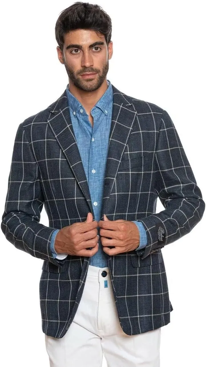 SHUZHXLZANGY Mens Plaid Blazer 2 Button Slim Fit Jacket Sport Coats Casual Blazer for Men Wedding Prom Party