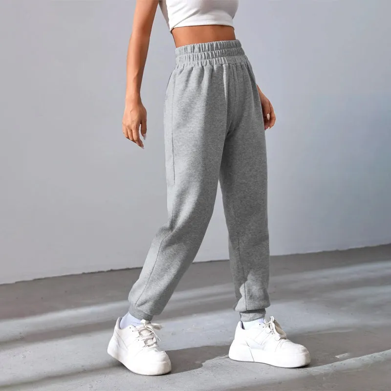 Solid Elastic Comfortable Waist Sweatpants