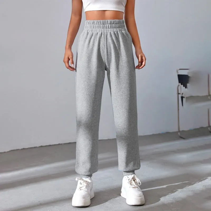 Solid Elastic Comfortable Waist Sweatpants