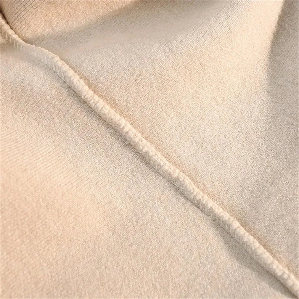 Spring Winter Solid Knitted Mini Skirt for Women Elastic High Waist A Line Pleated Thick Short Skirt
