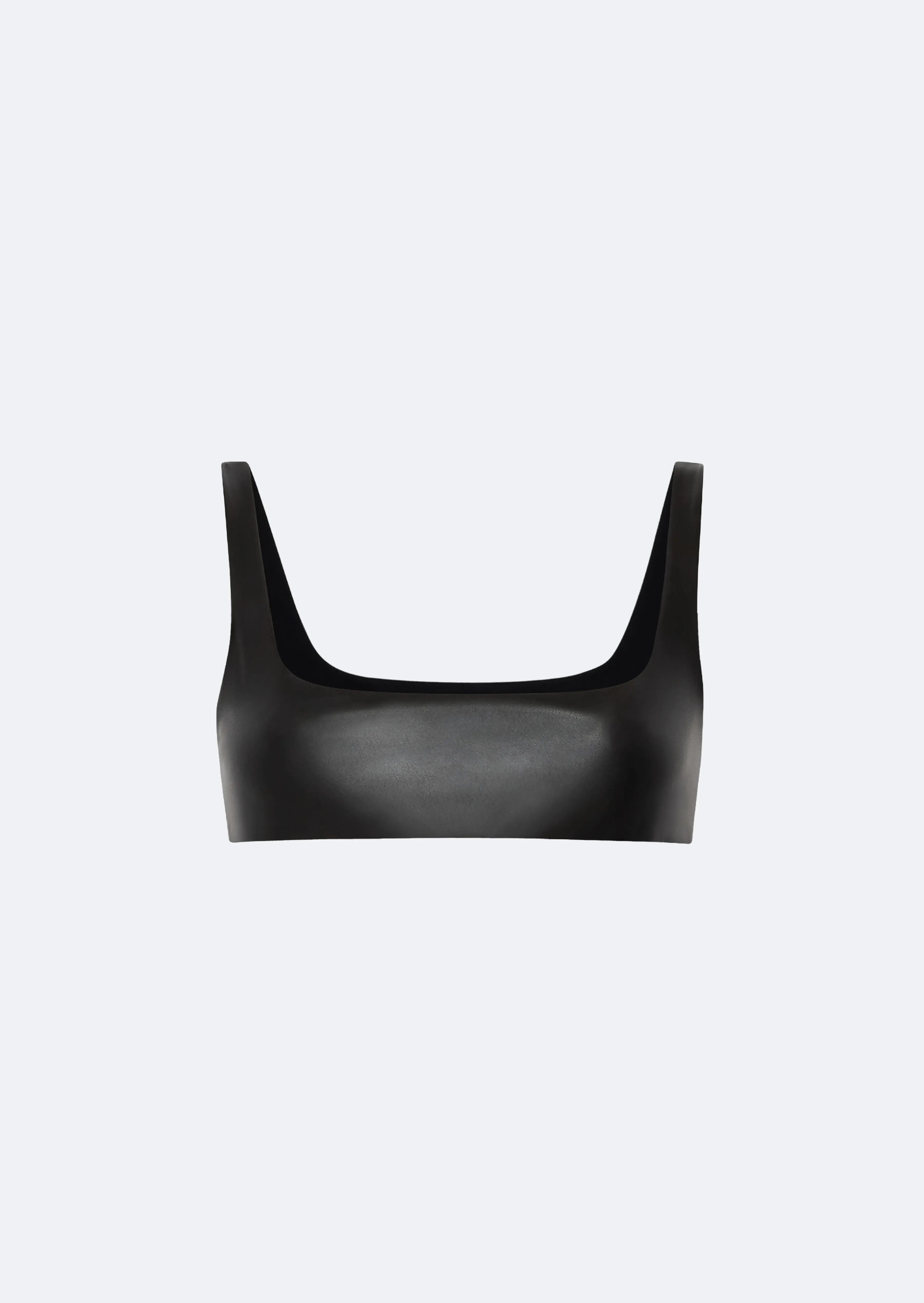 Stretch Faux Leather Bra Top