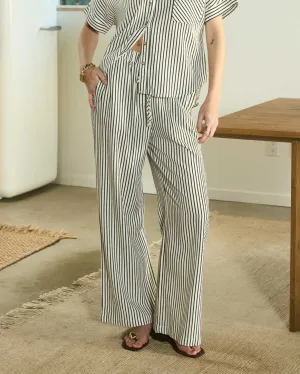 Stripe Pants with Drawstring Waist - Ivory