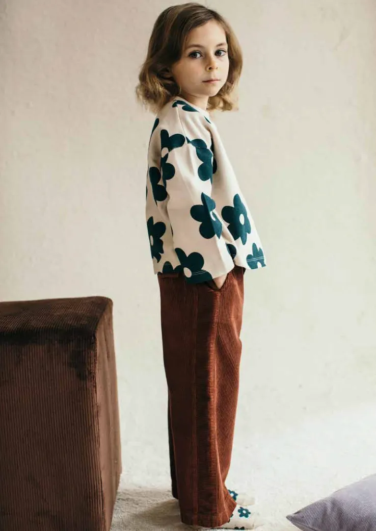 Sweater Kimono Ecru Deep Green