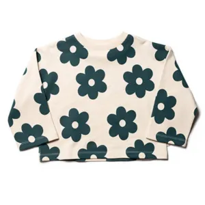 Sweater Kimono Ecru Deep Green