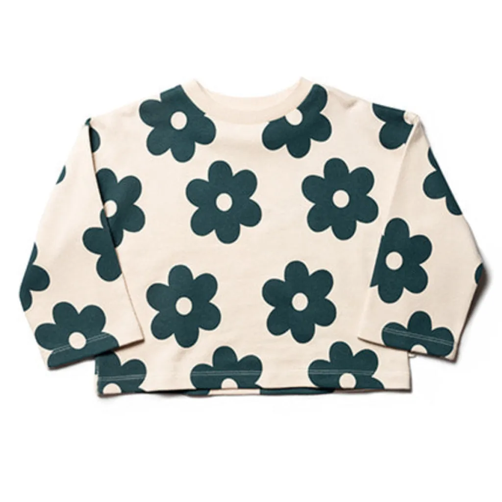 Sweater Kimono Ecru Deep Green