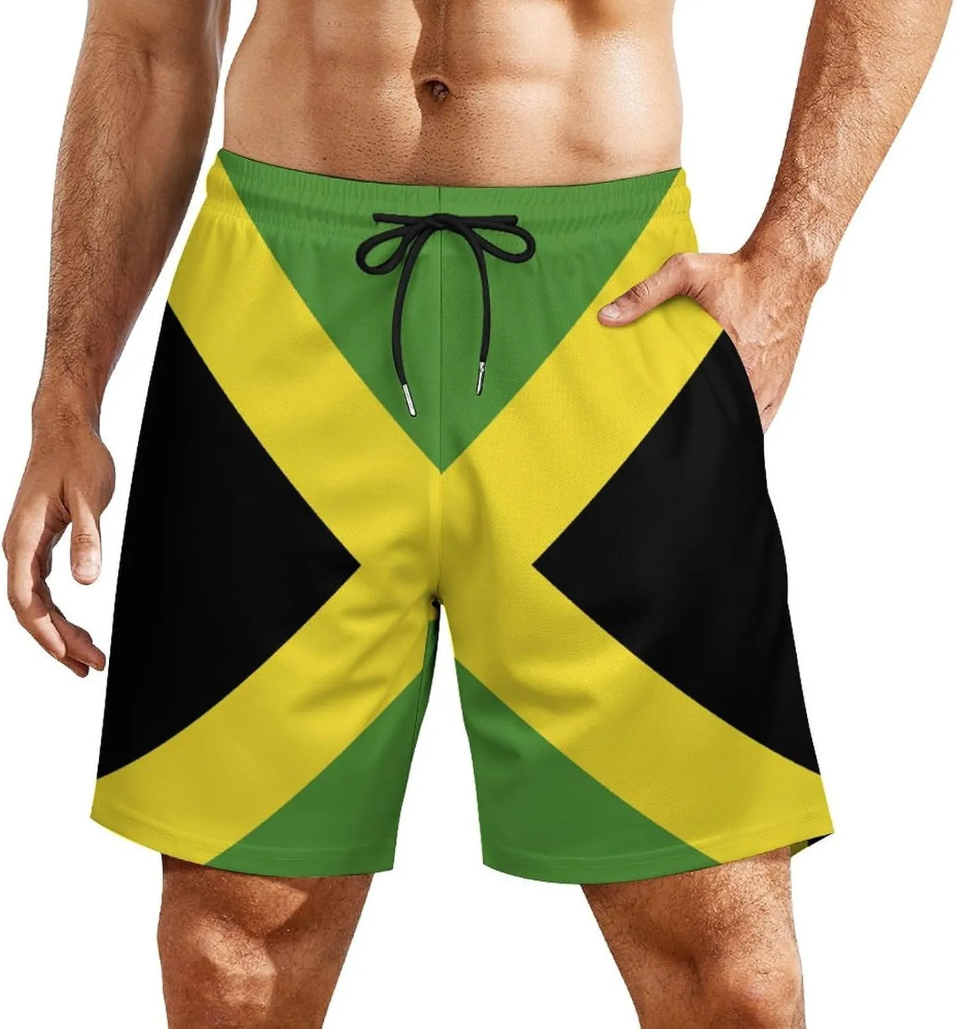 TAIZIYEAH Men's Beach Shorts Sports Beach Pants Swimwear Bathing Suits Board Shorts with Pocket Comfortable