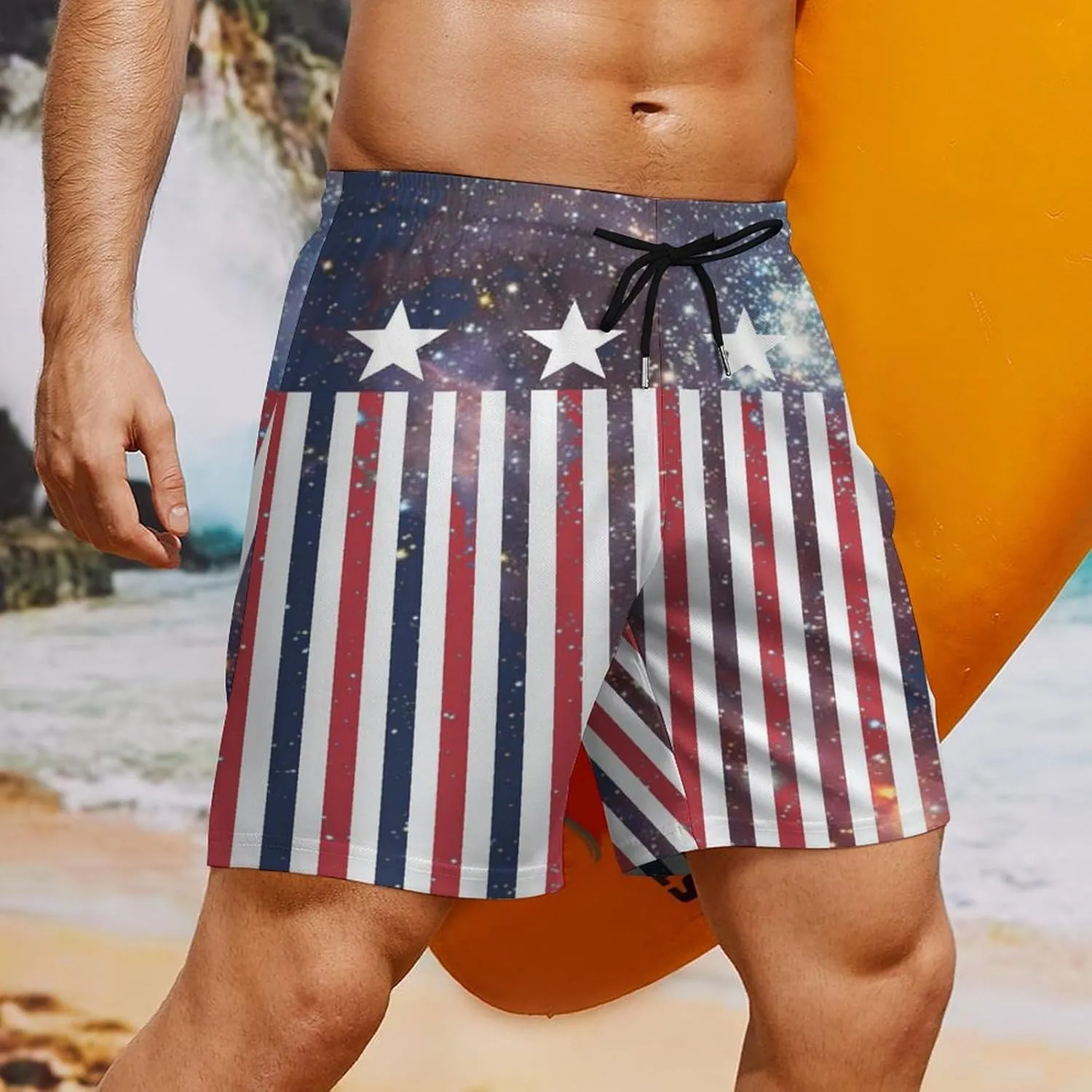TAIZIYEAH Men's Beach Shorts Sports Beach Pants Swimwear Bathing Suits Board Shorts with Pocket Comfortable