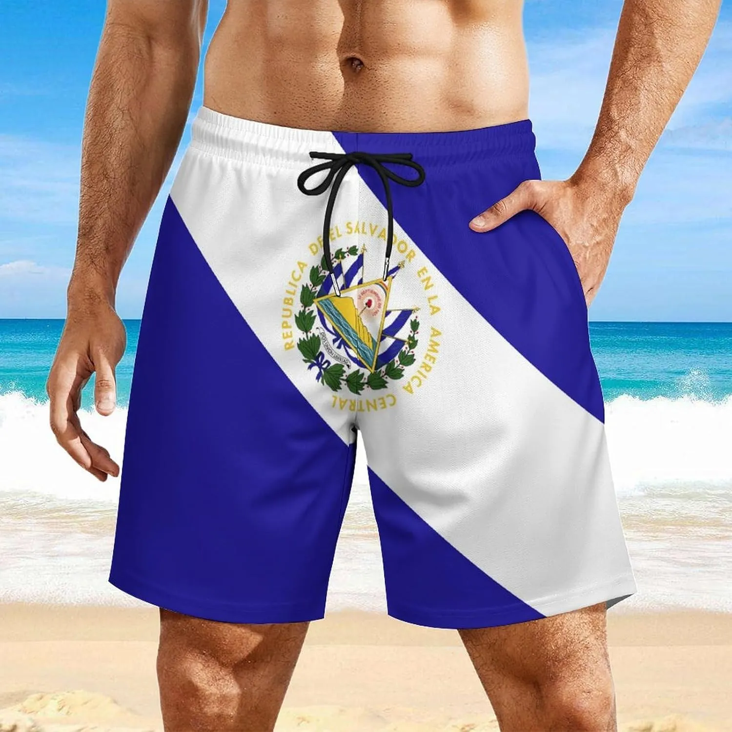 TAIZIYEAH Men's Beach Shorts Sports Beach Pants Swimwear Bathing Suits Board Shorts with Pocket Comfortable