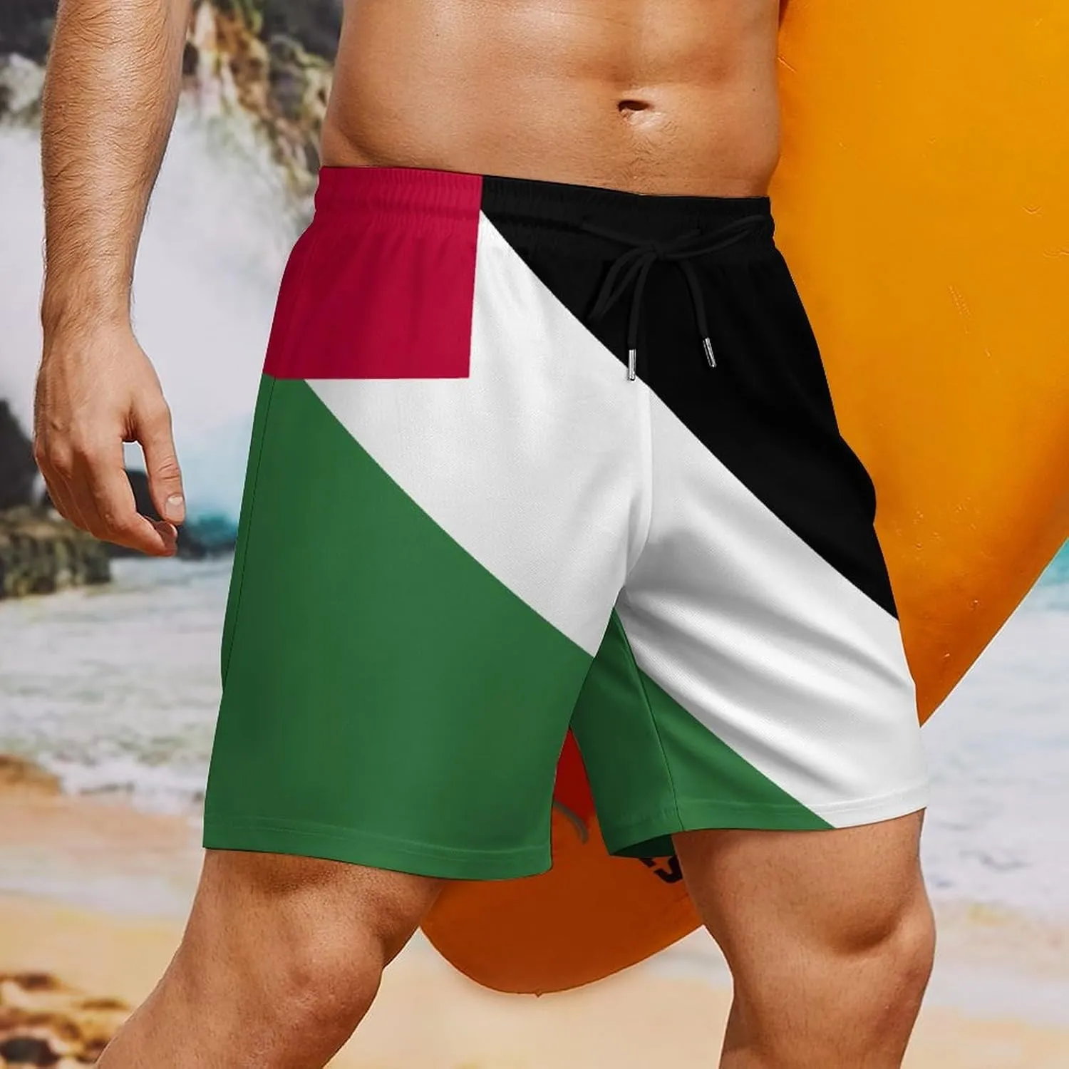 TAIZIYEAH Men's Beach Shorts Sports Beach Pants Swimwear Bathing Suits Board Shorts with Pocket Comfortable