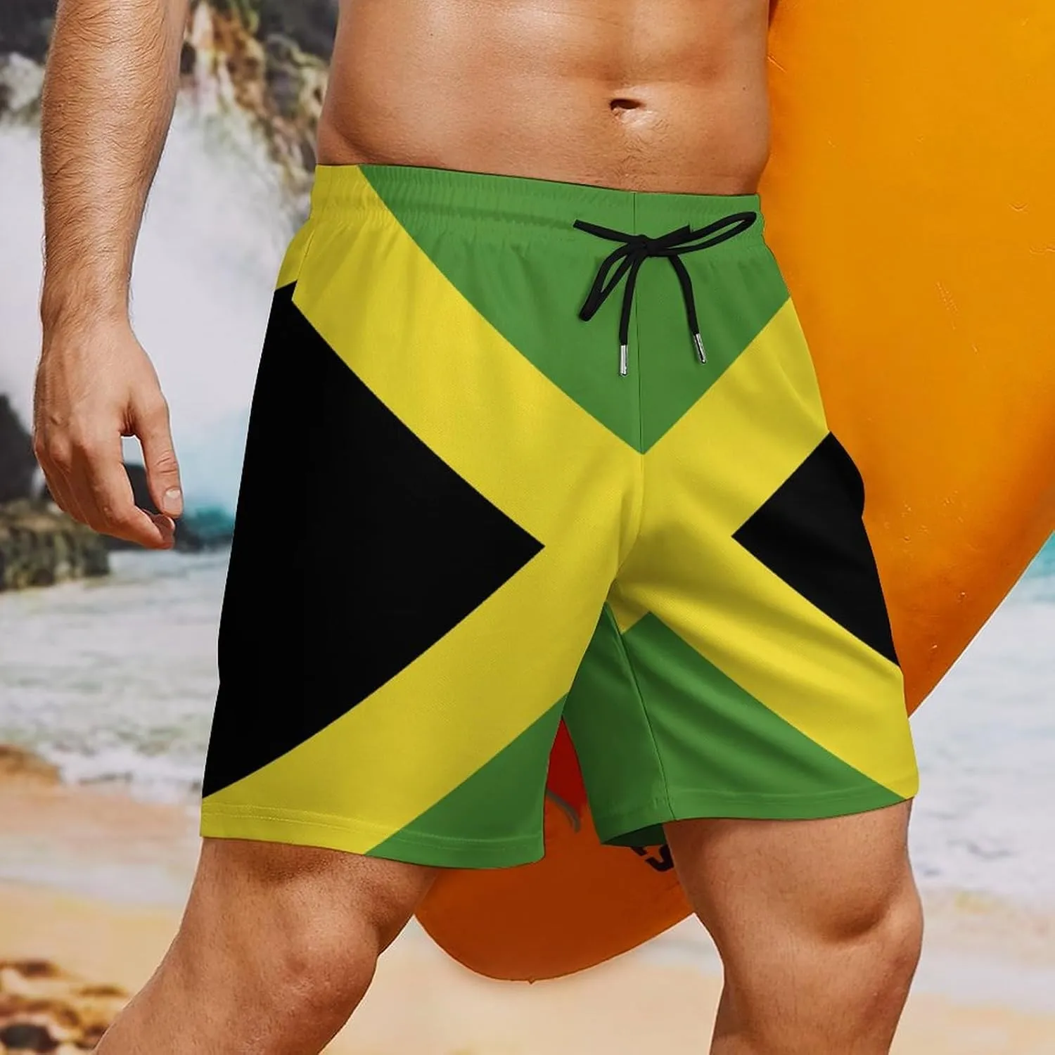 TAIZIYEAH Men's Beach Shorts Sports Beach Pants Swimwear Bathing Suits Board Shorts with Pocket Comfortable