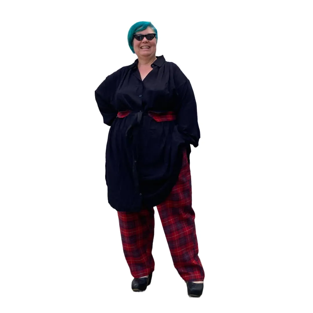 The Culloden Trousers - Red Flannelette Plus Size Loungewear