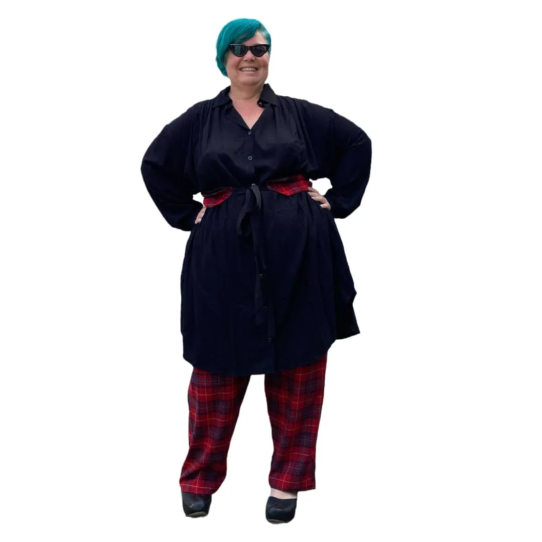 The Culloden Trousers - Red Flannelette Plus Size Loungewear