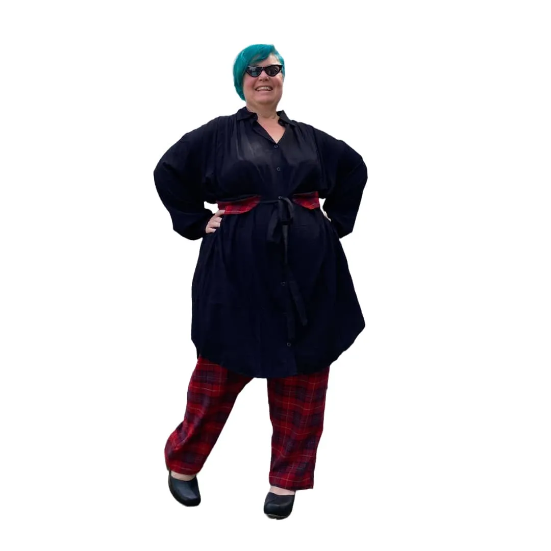 The Culloden Trousers - Red Flannelette Plus Size Loungewear