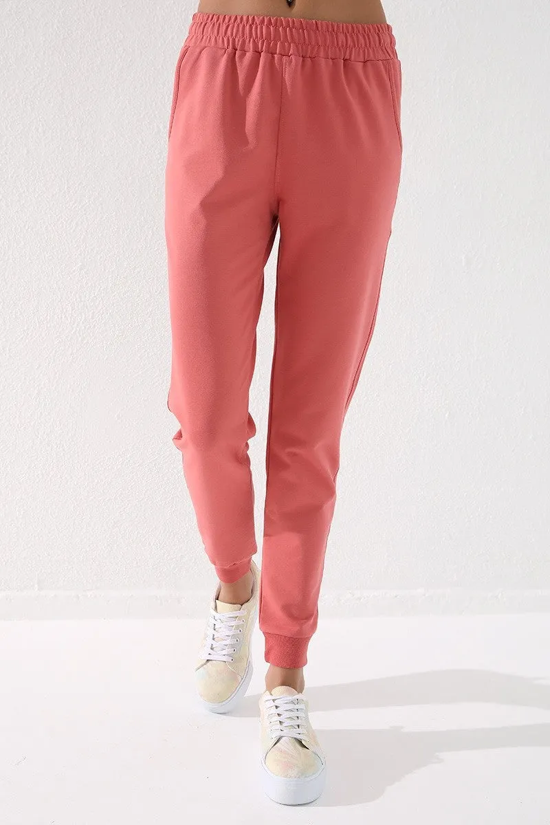TMY Powder High Waist Jogger Comfortable Fit Cuffed Women's Sweatpants - 94561 - Derry