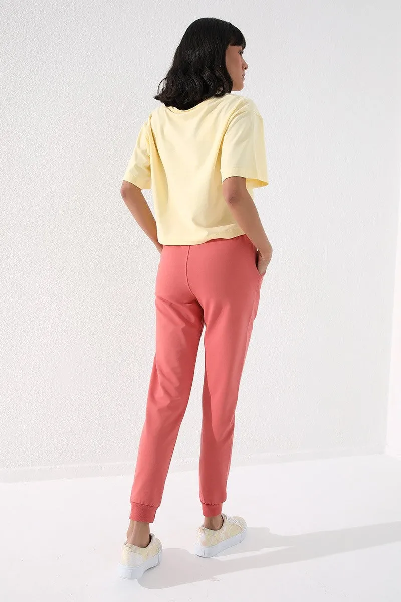 TMY Powder High Waist Jogger Comfortable Fit Cuffed Women's Sweatpants - 94561 - Derry
