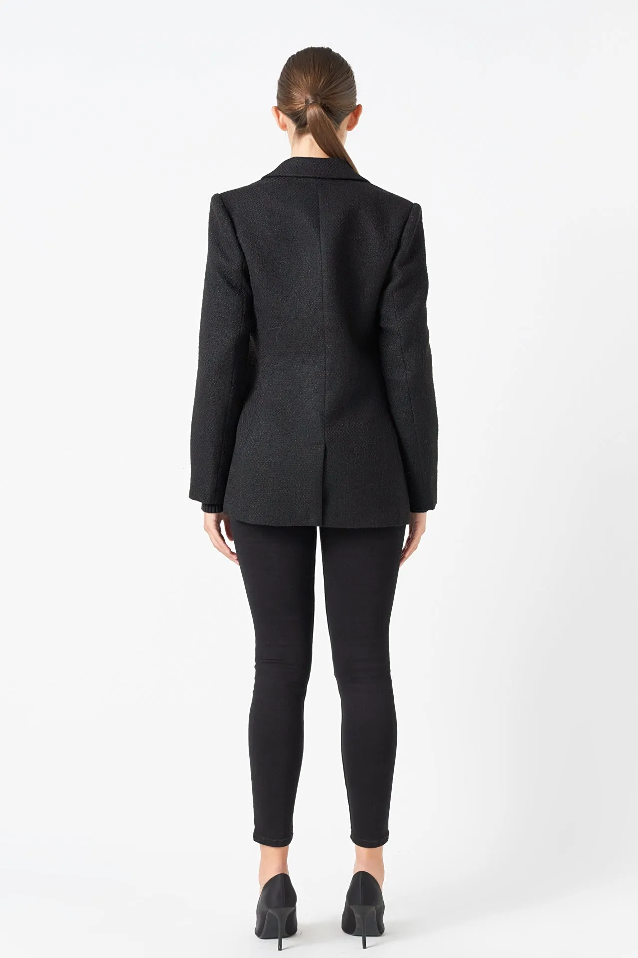 Tweed Single Breast Blazer