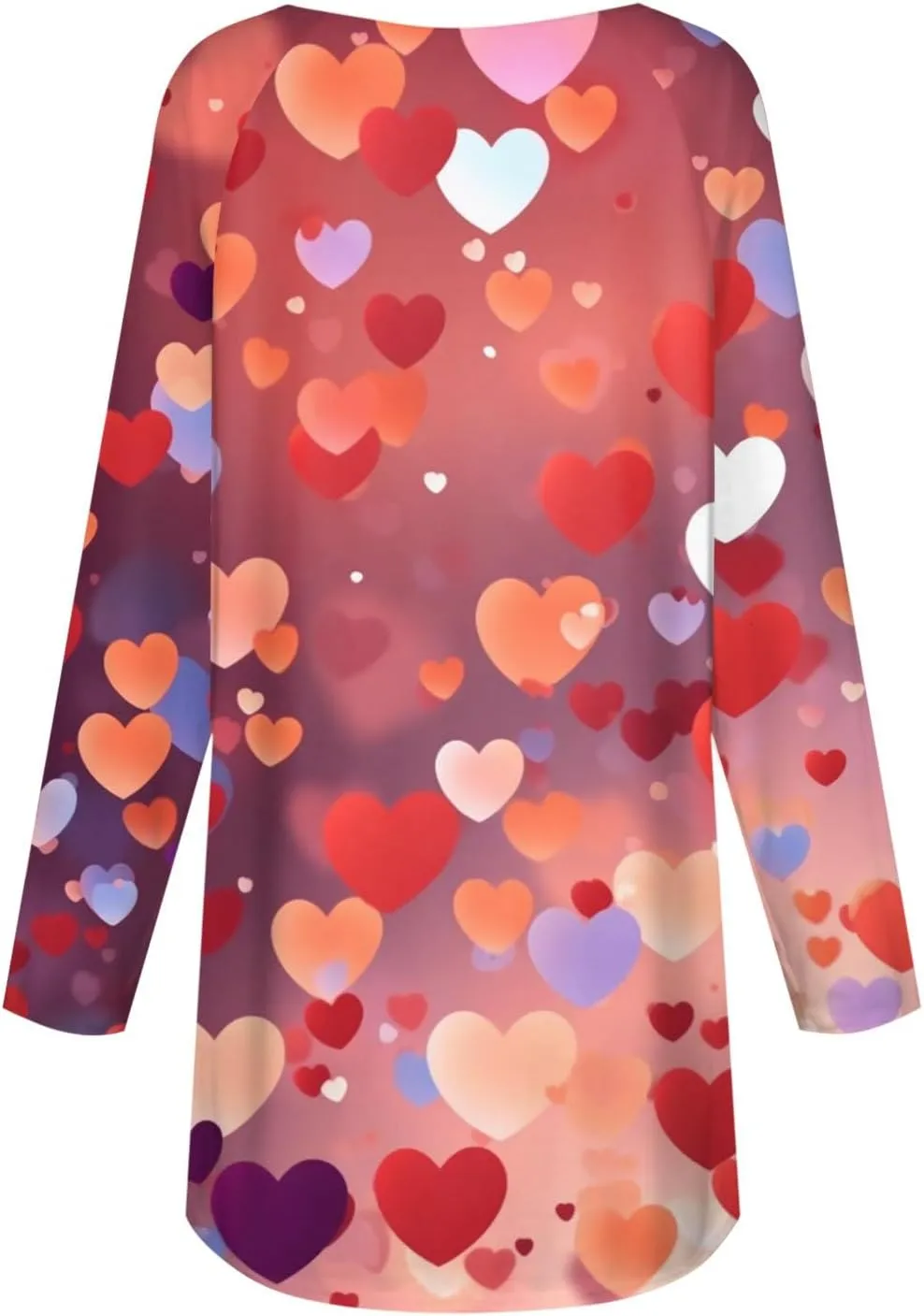 Valentines Day Tshirts Women Long Sleeve Crewneck Loose Fit Heart Tops Soft Comfy Holiday Graphic Tees