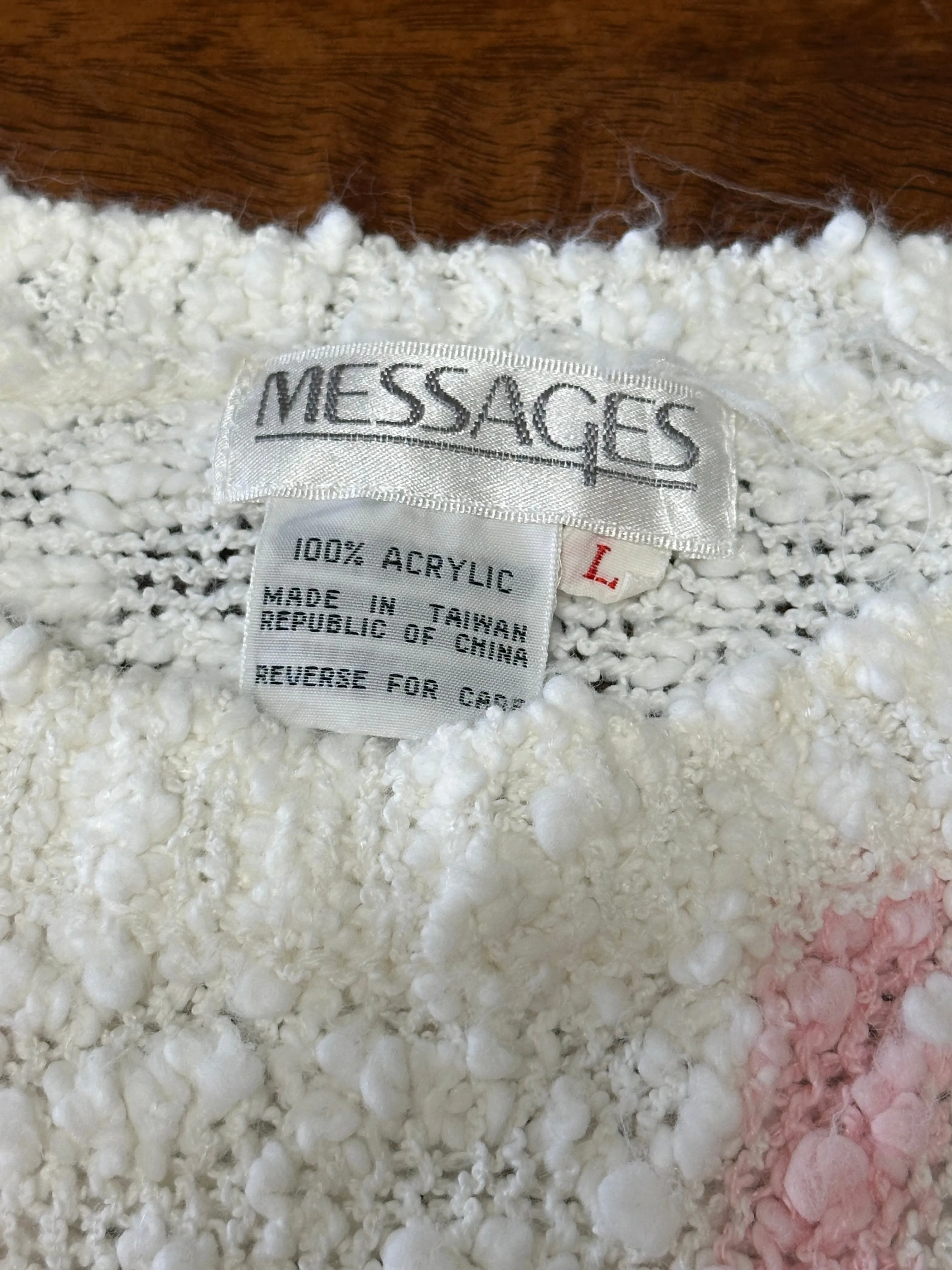 Vintage 80s Striped Pastel Textured Sweater (~M)