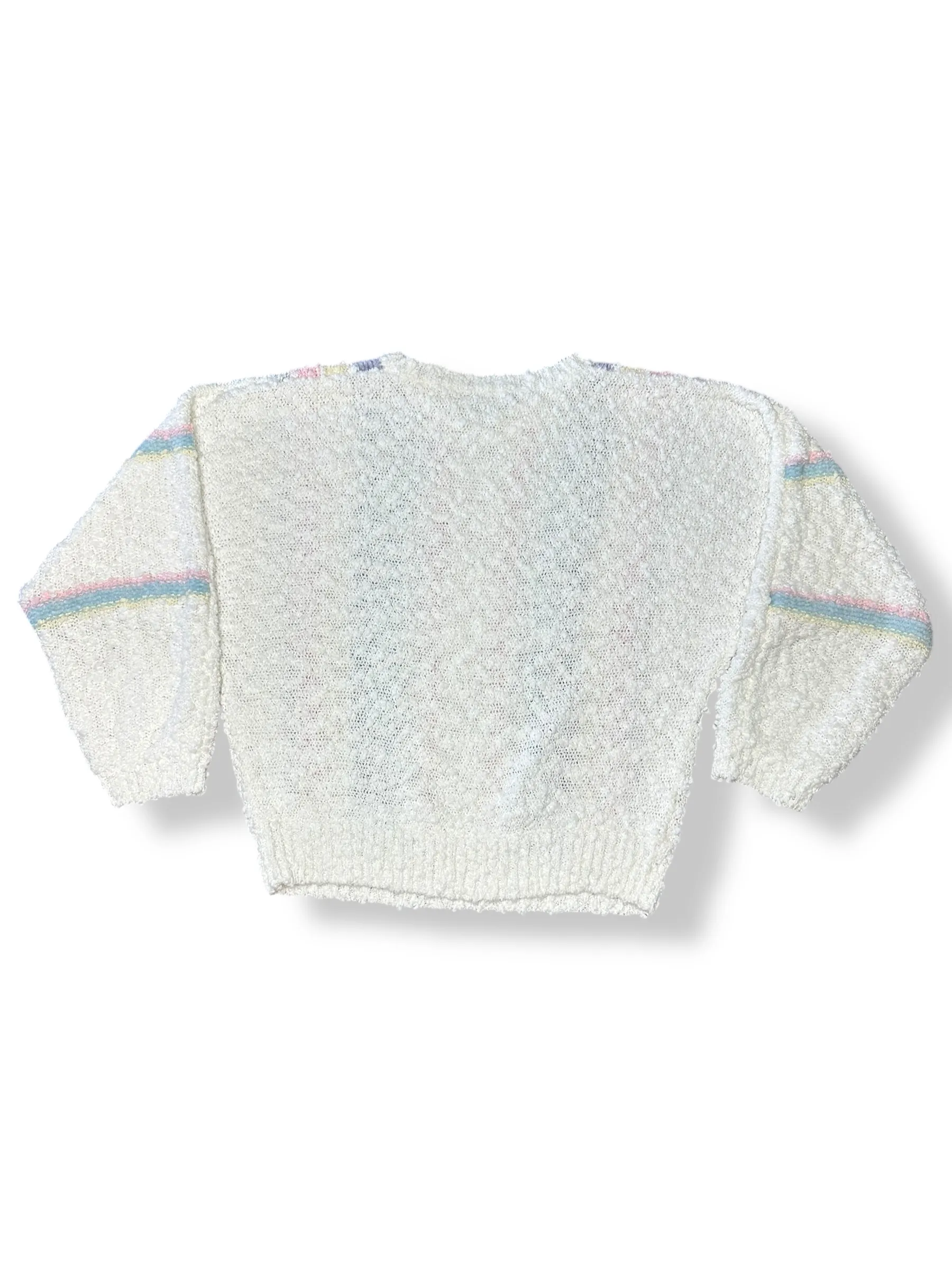 Vintage 80s Striped Pastel Textured Sweater (~M)