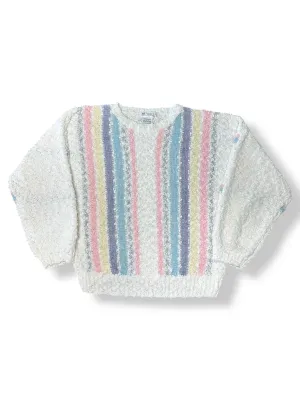 Vintage 80s Striped Pastel Textured Sweater (~M)