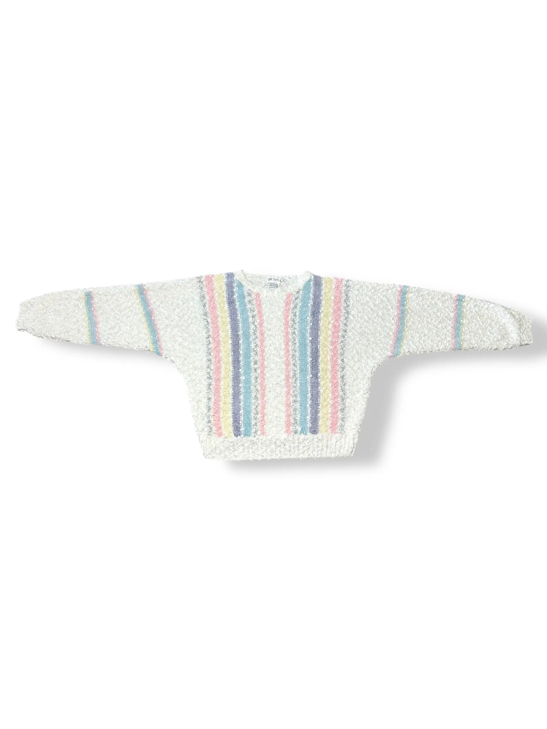 Vintage 80s Striped Pastel Textured Sweater (~M)