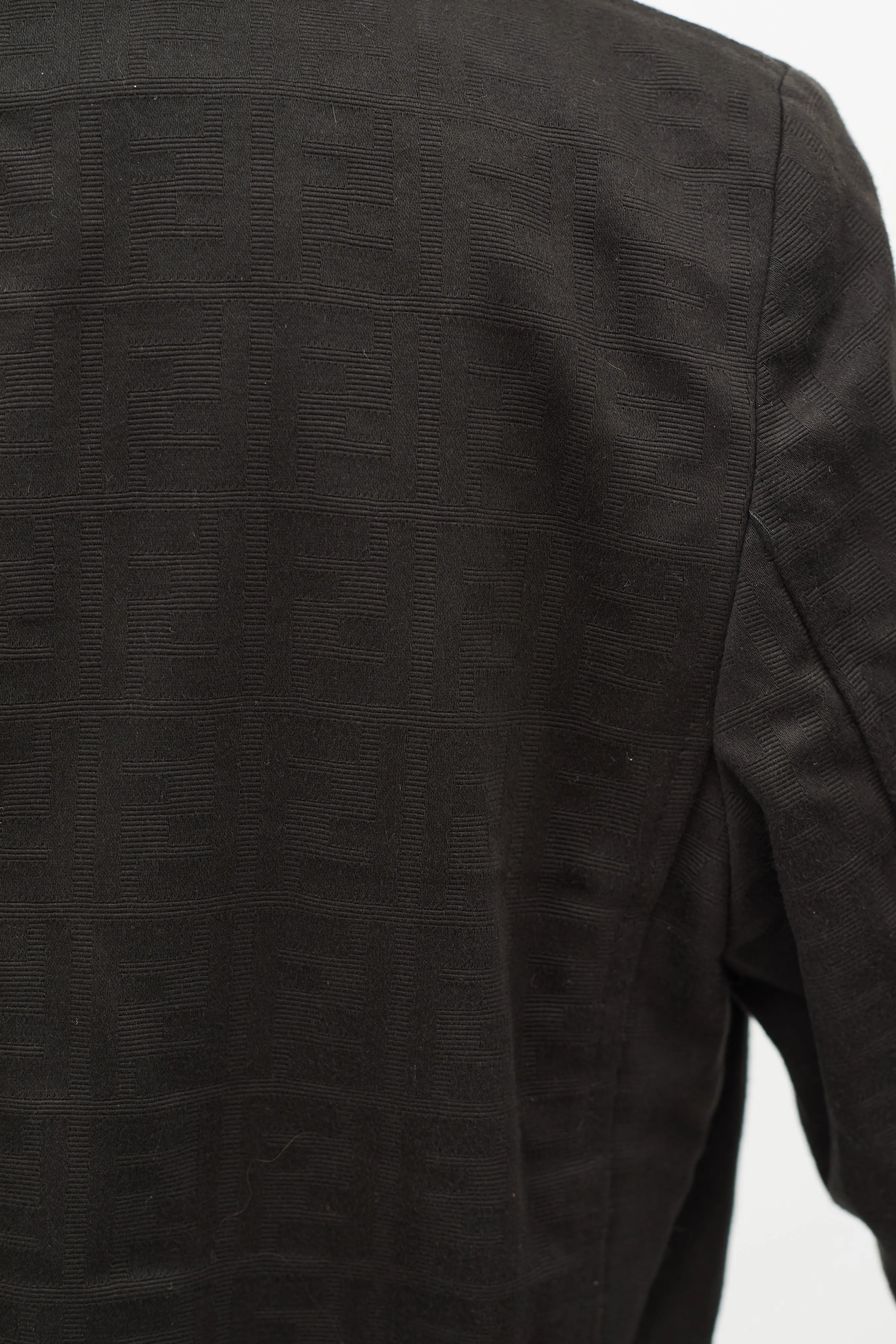 Vintage Black Zucca Monogram Double Breasted Coat