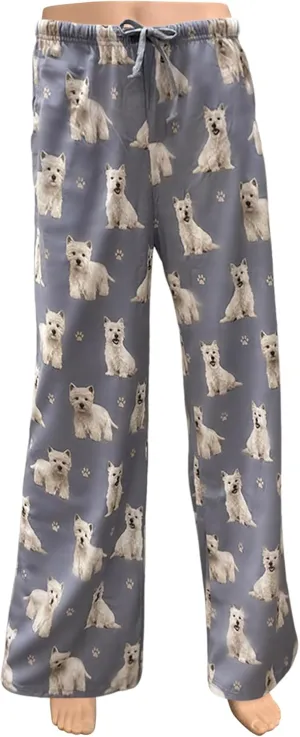 Westie Unisex Lightweight Cotton Blend Pajama Bottoms  Super Soft and Comfortable  Perfect for Westie Gifts
