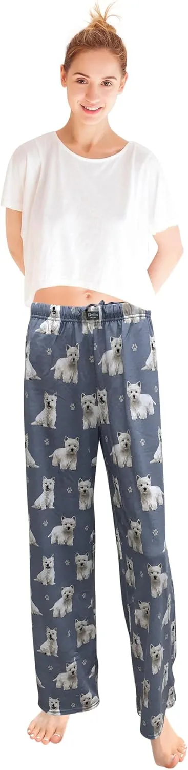Westie Unisex Lightweight Cotton Blend Pajama Bottoms  Super Soft and Comfortable  Perfect for Westie Gifts